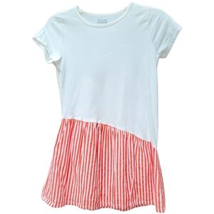 Harper Canyon Kids Red White Short Sleeve Casual Dress w/ Playful Ruffle- Size 8